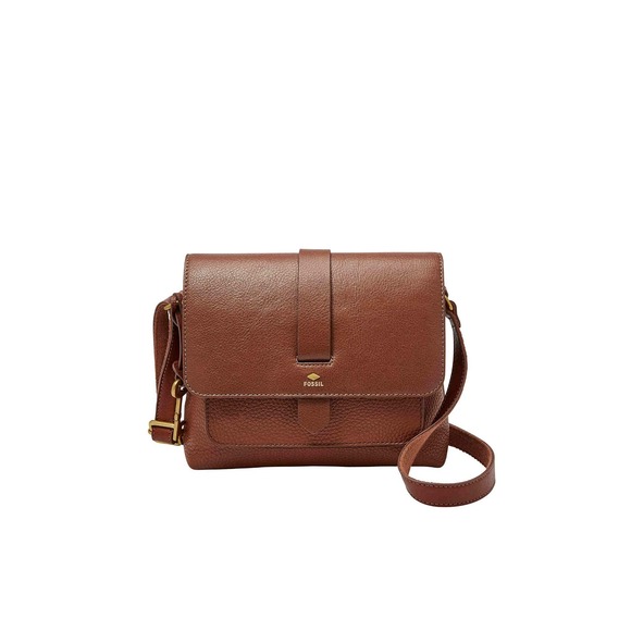 New FOSSIL Kinley Leather Small Crossbody Shoulder Purse Solid Brown MSRP$150.00 - Picture 3 of 7